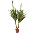 57" Yucca Plant w/78 Lvs & 2 Flwrs by Nearly Natural
