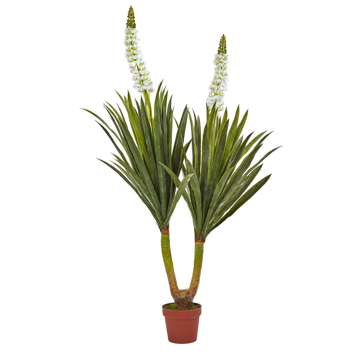 57" Yucca Plant w/78 Lvs & 2 Flwrs by Nearly Natural