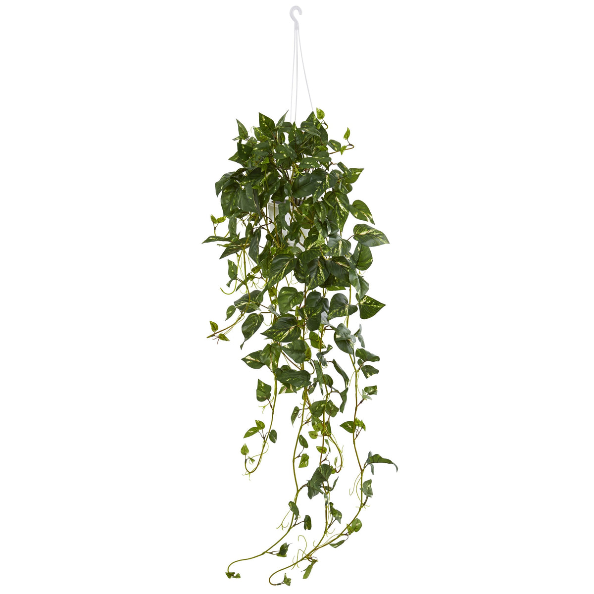 40" Pothos Bush Hanging Basket by Nearly Natural
