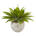 Agave in Sand Colored Bowl by Nearly Natural