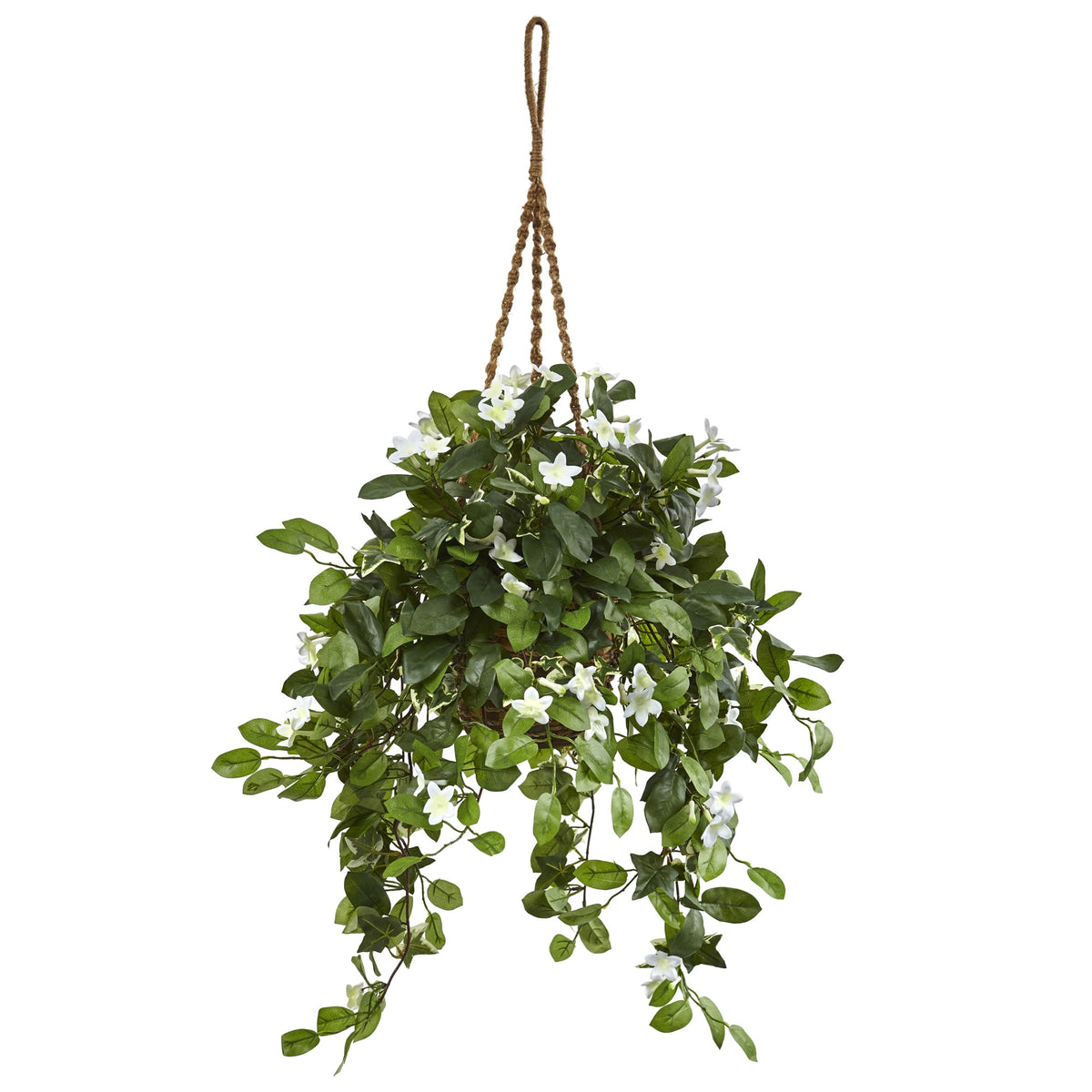 44" Stephanotis in Hanging Basket by Nearly Natural