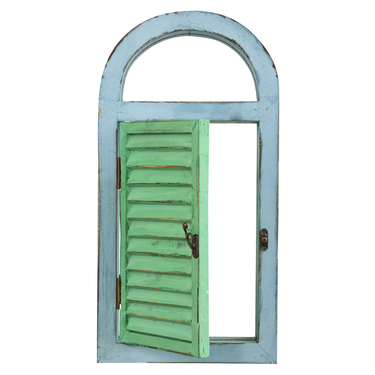 17" Vintage Window Shutter & Mirror by Nearly Natural