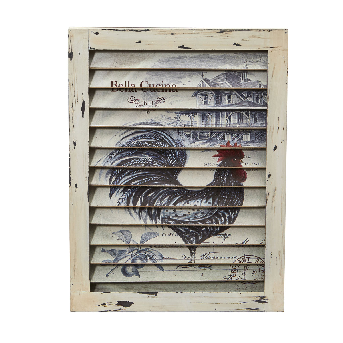 17" Rooster Window Shutter Wall Decor by Nearly Natural
