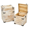 Decorative Storage Boxes with Metal Detail (Set of 2) by Nearly Natural