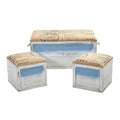 Ocean Breeze Storage Boxes Bench and Seating Set (Set of 3) by Nearly Natural