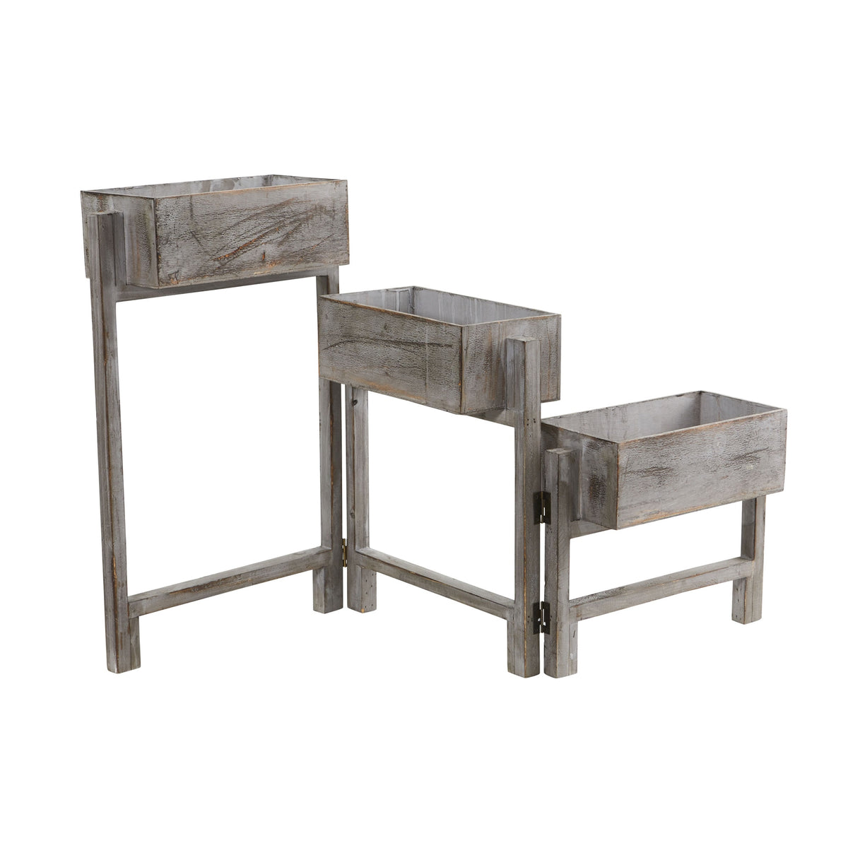 3.5' Gray Washed Expandable Decorative Planter by Nearly Natural
