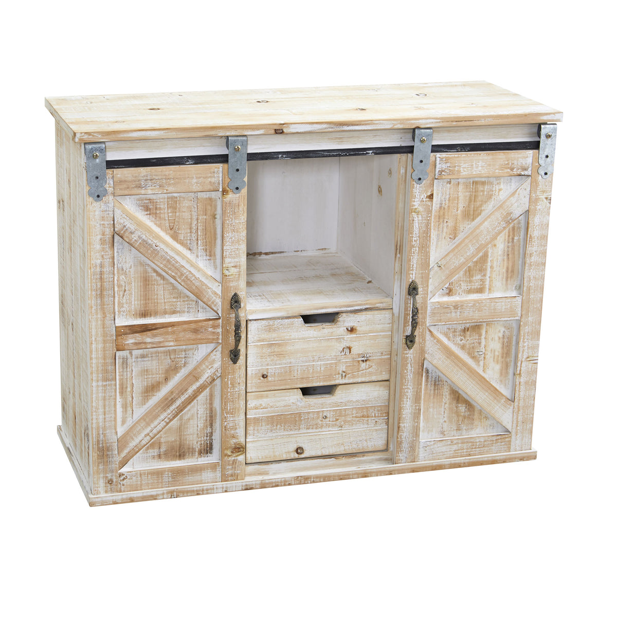 38" Double Barn Door Console by Nearly Natural