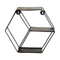 10" Black Matte Hexagon Wall Shelf by Nearly Natural