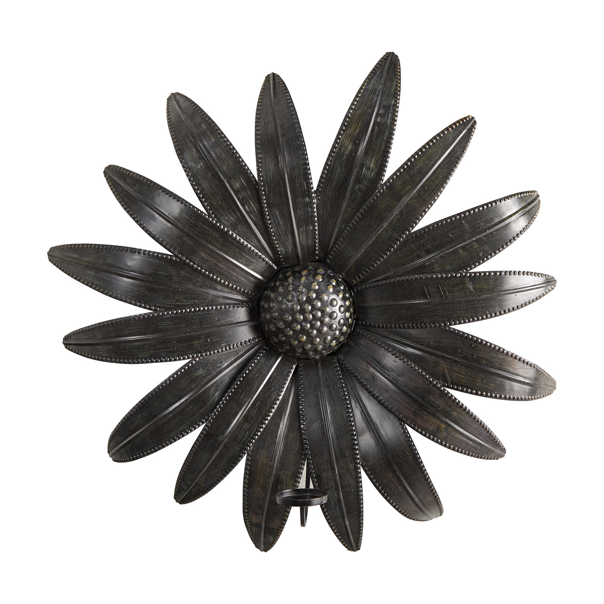 30" x 30" Metal Daisy Sconce Candle Holder Wall Art Decor by Nearly Natural
