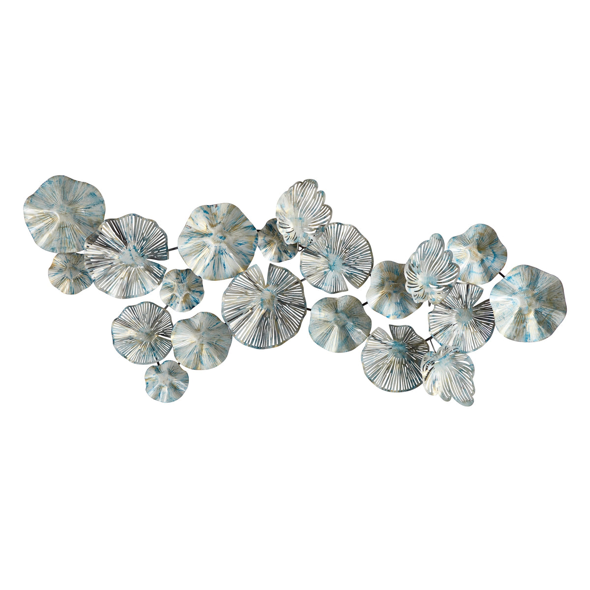 5' x 2' Coastal Floral Metal Montage Wall Art Decor by Nearly Natural