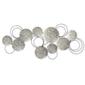 4.5' x 2' Galvanized Embossed Metal Discs Wall Art Decor by Nearly Natural
