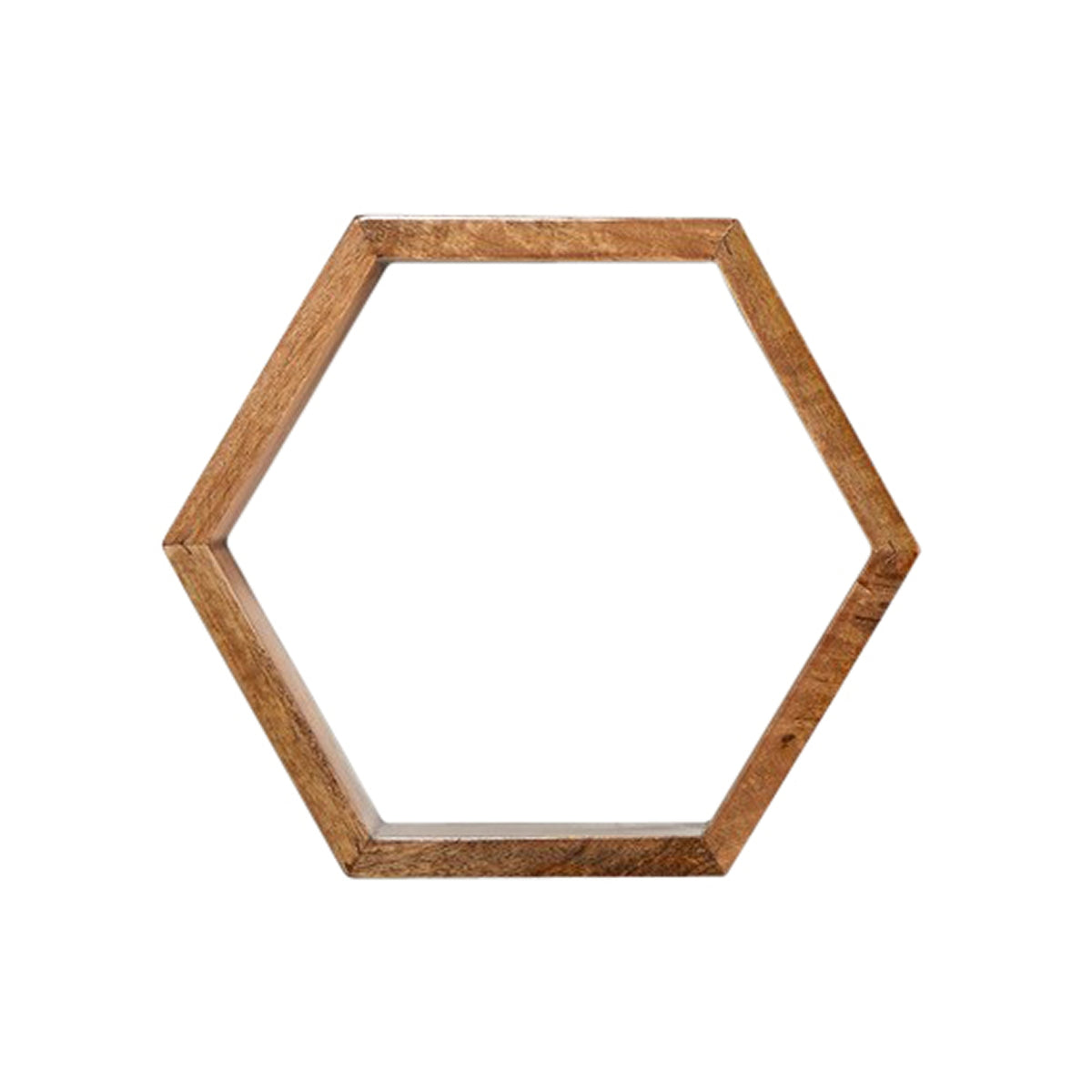 12" Wooden Hexagon Floating Honeycomb Shelve (Set of 5) by Nearly Natural