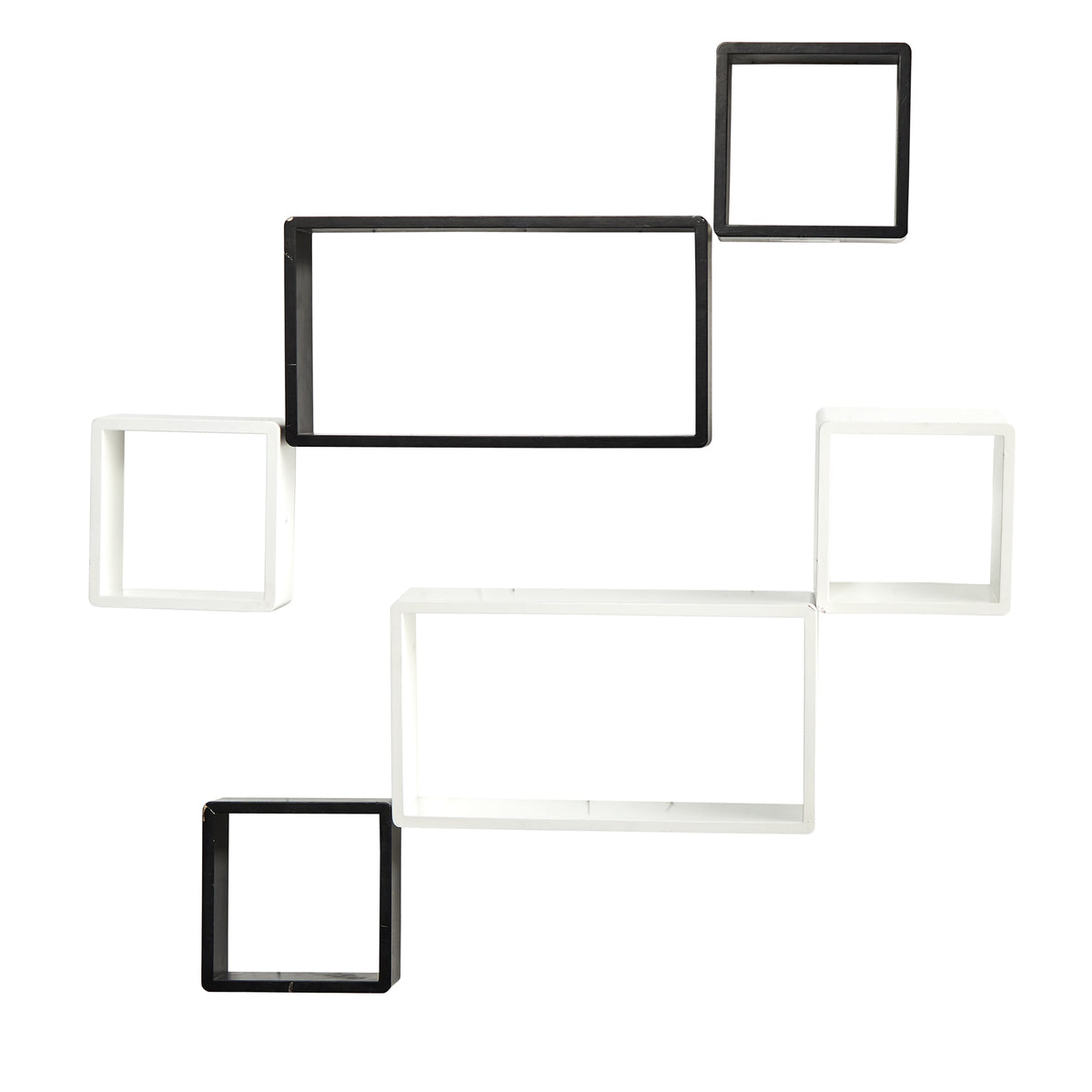 15" Modern Wall Art Decor Floating Shelves (Set of 6) by Nearly Natural