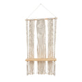 17" x 30" Macrame Hanger with Wood Shelf by Nearly Natural