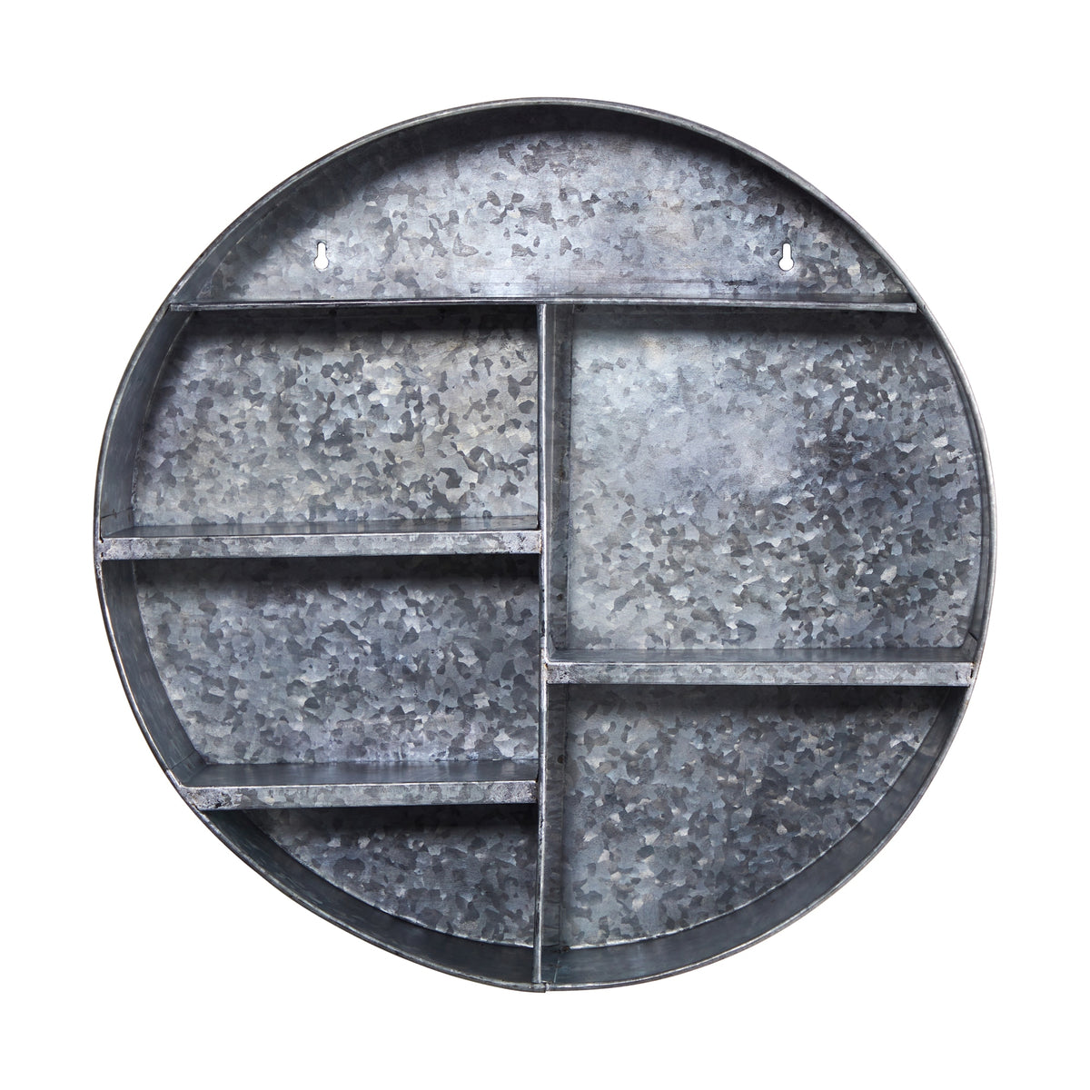 18" Galvanized Circular Metal Wall Mounted Shelf by Nearly Natural