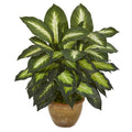 18" Dieffenbachia Artificial Plant in Ceramic Planter by Nearly Natural