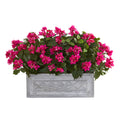 30" Bougainvillea Artificial Plant in Stone Planter by Nearly Natural