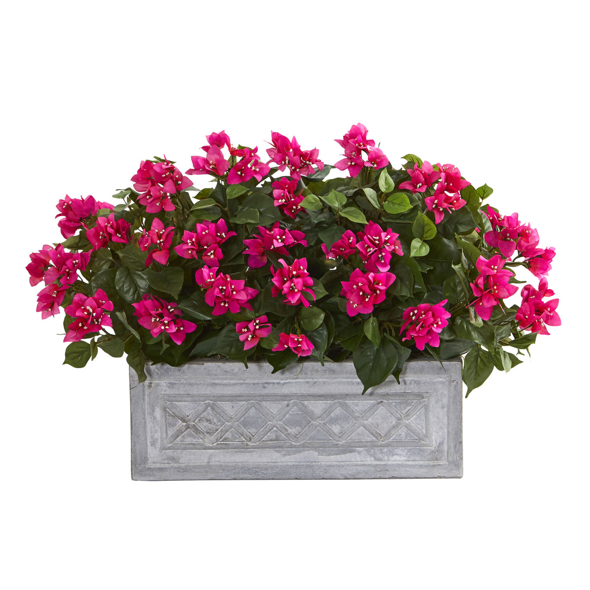 30" Bougainvillea Artificial Plant in Stone Planter by Nearly Natural