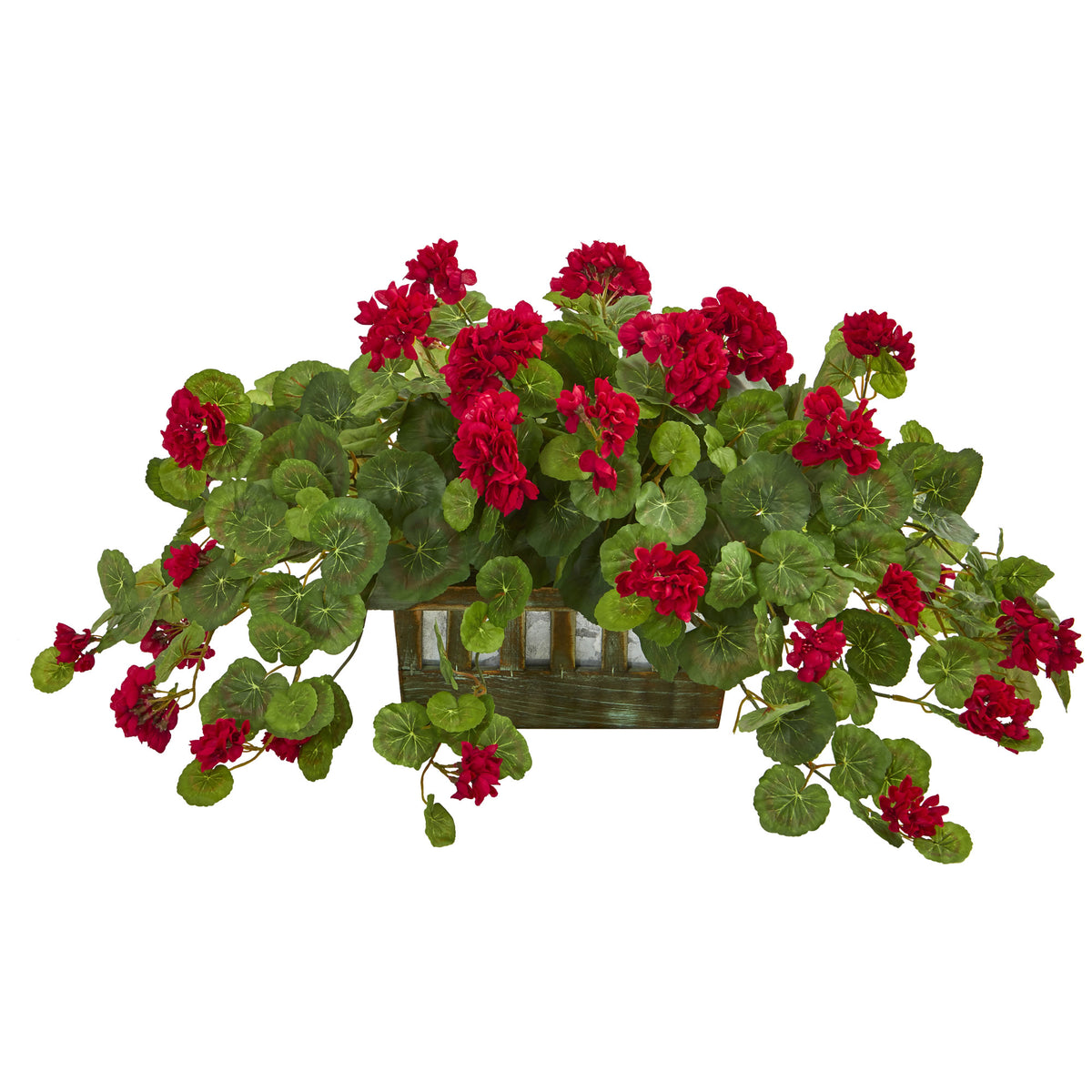 15" Geranium Artificial Plant in Decorative Planter by Nearly Natural