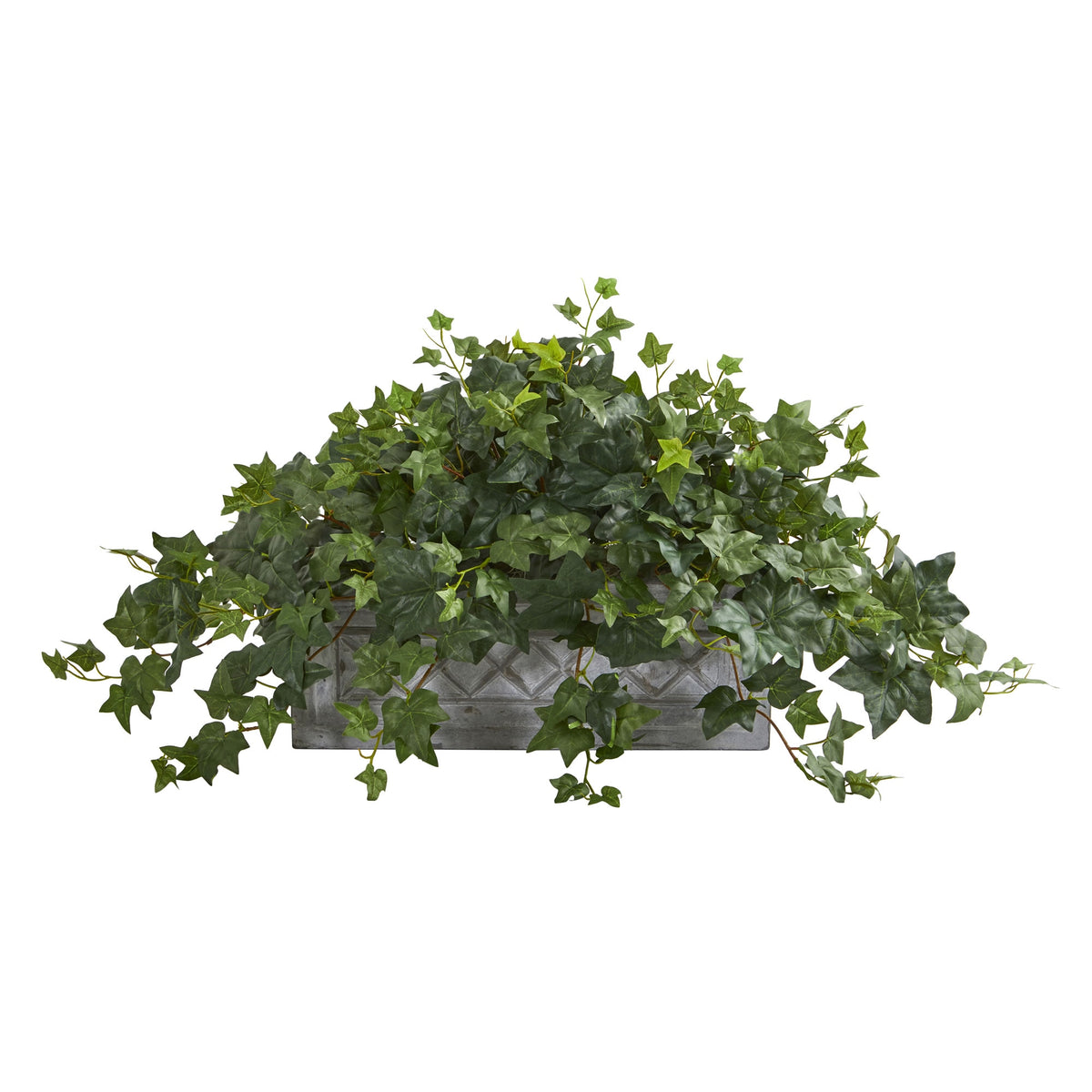20" Puff Ivy Artificial Plant in Stone Planter by Nearly Natural