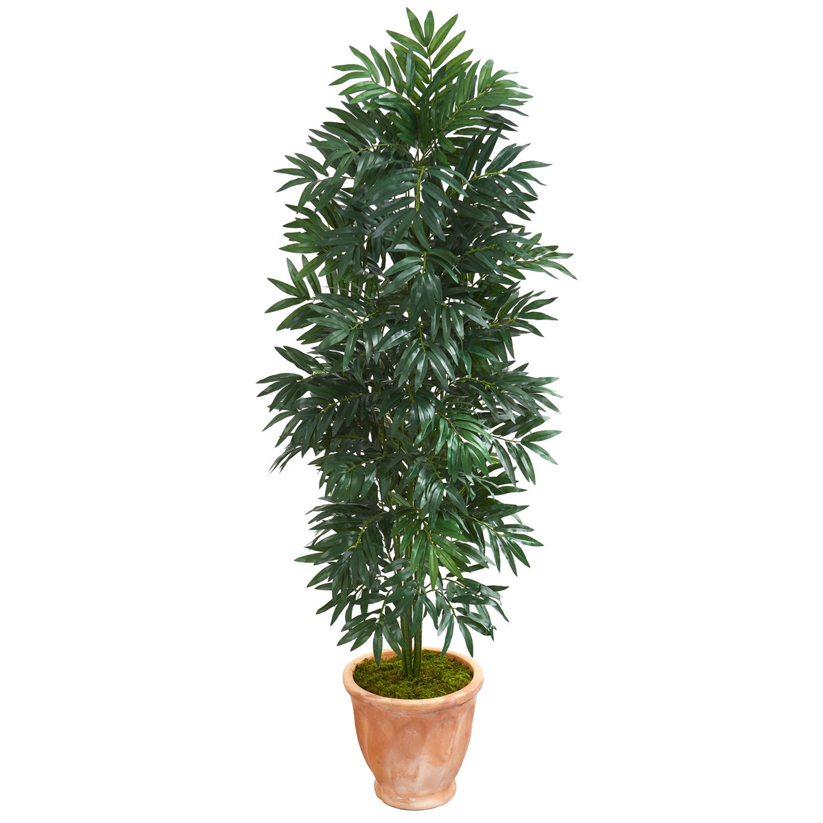 5' Bamboo Palm Artificial Plant in Terracotta Planter by Nearly Natural