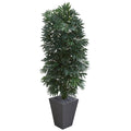 5.5' Bamboo Palm Artificial Plant in Slate Finished Planter by Nearly Natural