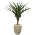 3.5' Agave Artificial Plant in Sand Colored Planter by Nearly Natural