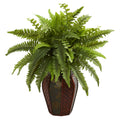 20" Boston Fern Artificial Plant in Decorative Planter by Nearly Natural
