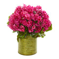 20" Geranium Artificial Plant in Metal Planter UV Resistant by Nearly Natural in Beauty