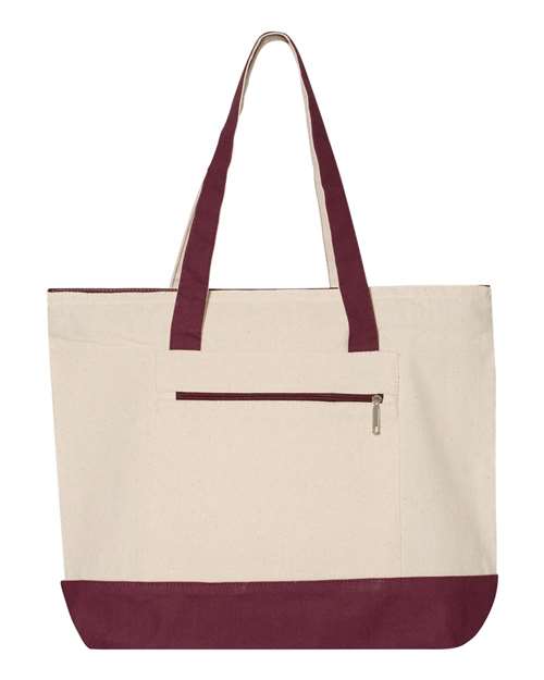 Q-Tees 45595 in Natural/ Maroon