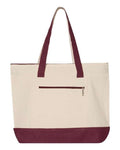 Q-Tees 45595 in Natural/ Maroon