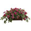 18" Bougainvillea Artificial Plant in Decorative Planter by Nearly Natural in Beauty