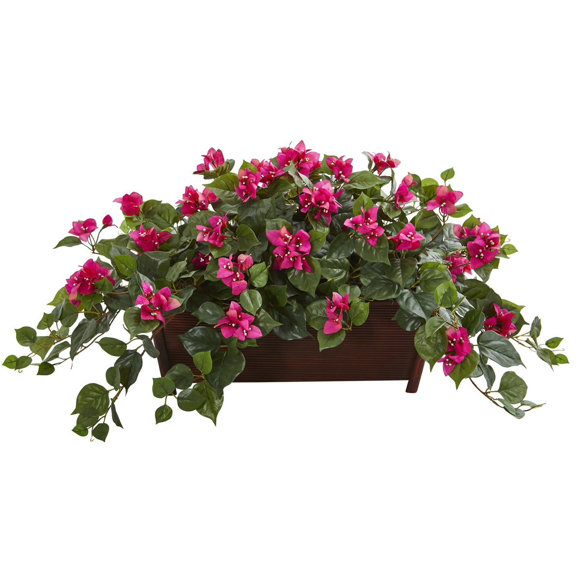 18" Bougainvillea Artificial Plant in Decorative Planter by Nearly Natural in Beauty