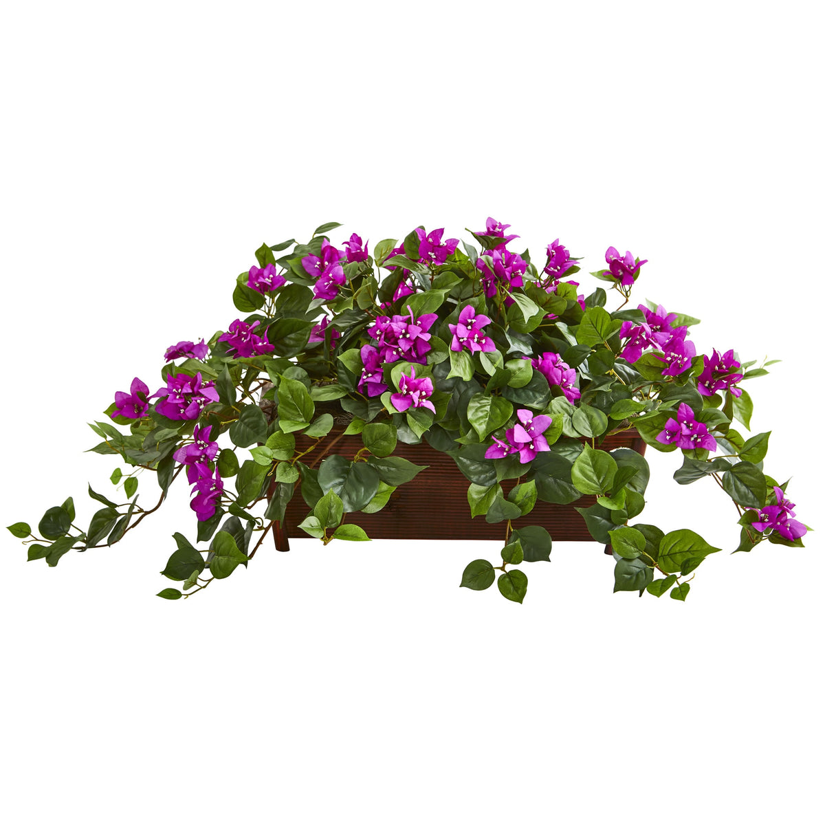 18" Bougainvillea Artificial Plant in Decorative Planter by Nearly Natural in Purple