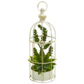 16" Succulent Garden Artificial Plant in Birdcage by Nearly Natural