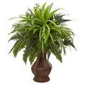 26" Mixed Greens Artificial Plant in Decorative Planter by Nearly Natural