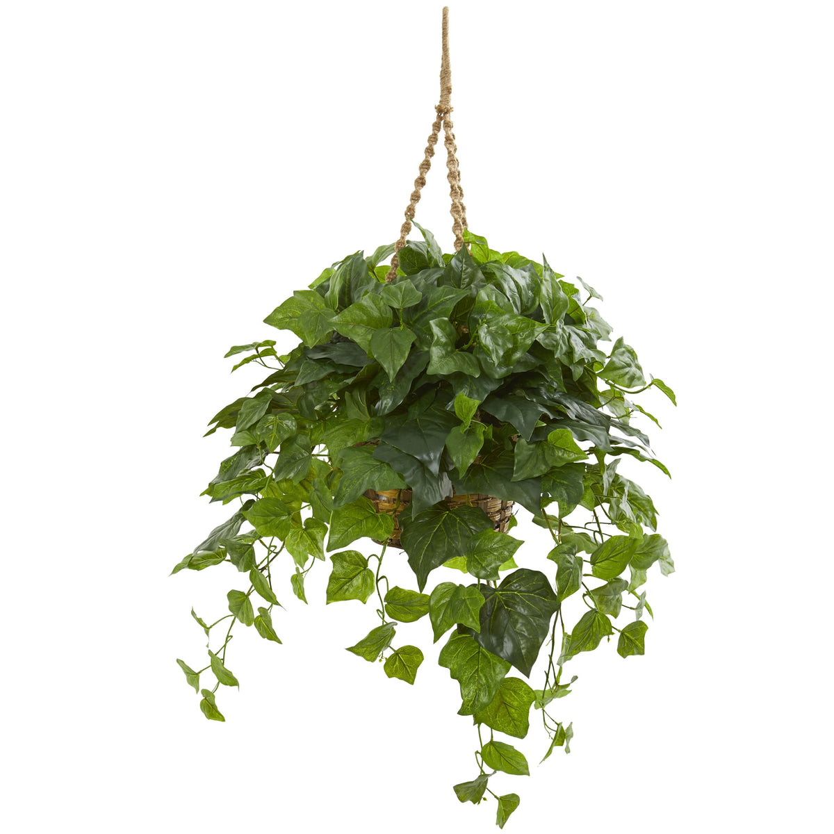 38" London Ivy Plant in Hanging Basket (Real Touch) by Nearly Natural