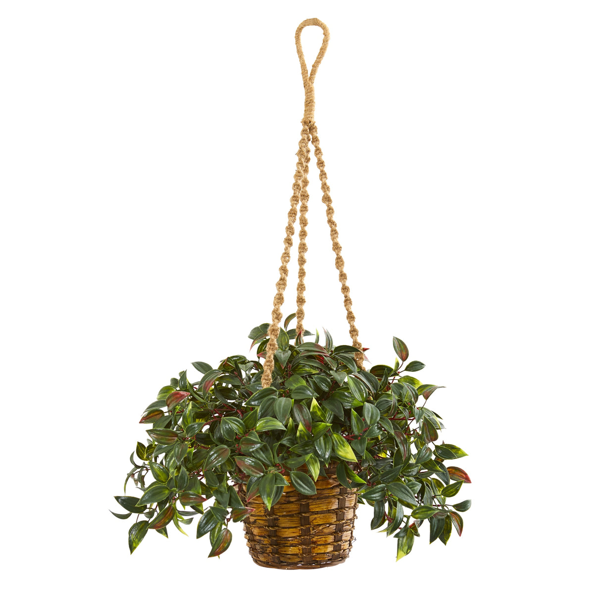 30" Mini Melon Plant in Hanging Basket UV Rest (Indr/Outdr) by Nearly Natural