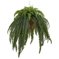 50" Giant Boston Fern Artificial Plant in Hanging Cone by Nearly Natural