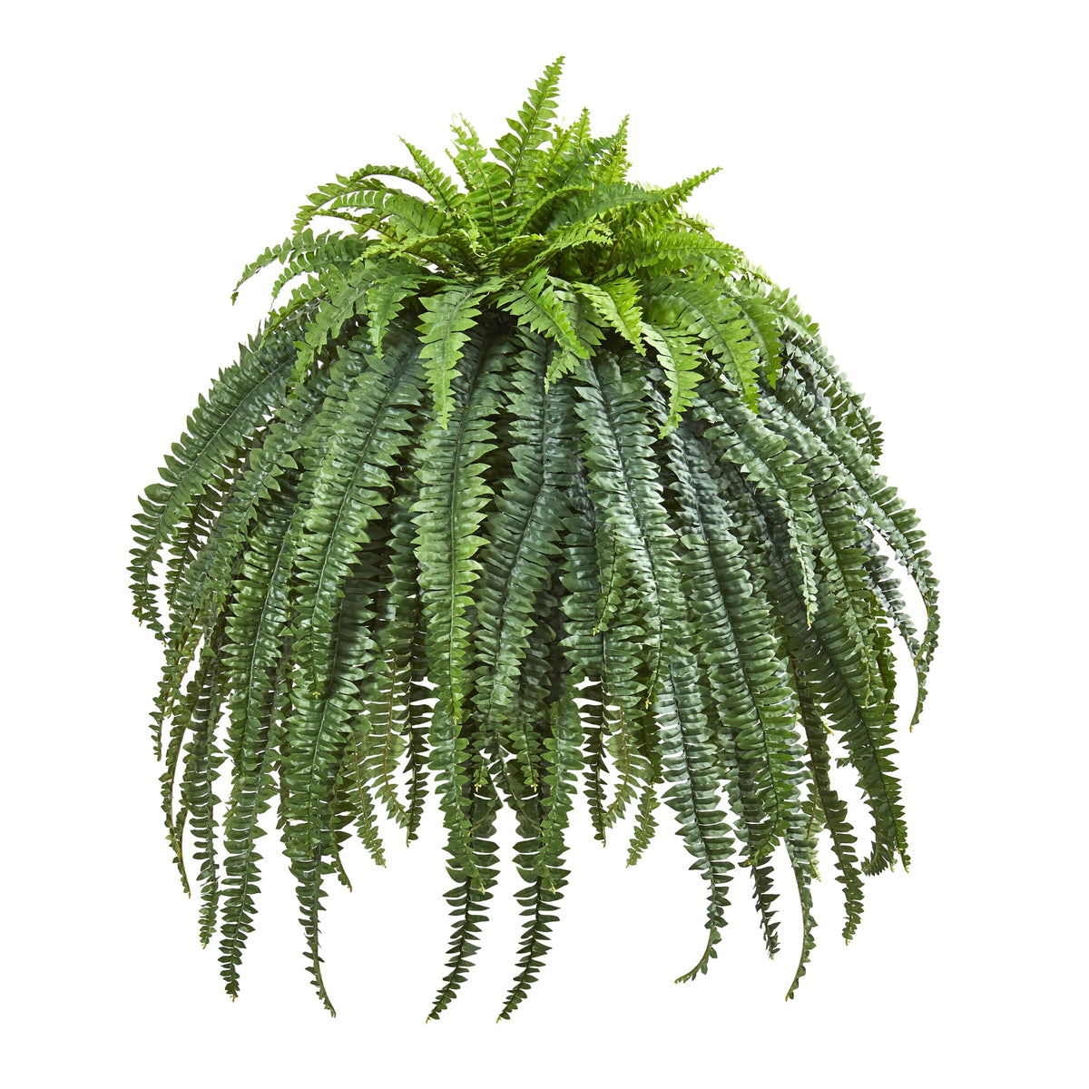 56" Giant Boston Fern Artificial Plant in Cement Bowl by Nearly Natural