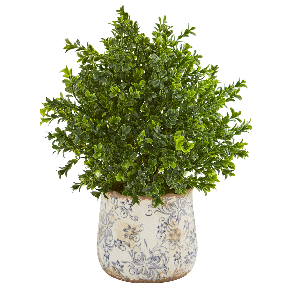 18" Sweet Grass Plant in Floral Vase (Indoor/Outdoor) by Nearly Natural