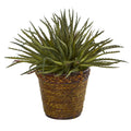 13" Aloe Artificial Plant in Basket by Nearly Natural