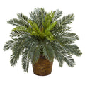 15" Cycas Artificial Plant in Basket by Nearly Natural