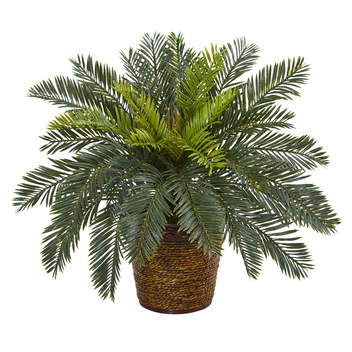 15" Cycas Artificial Plant in Basket by Nearly Natural