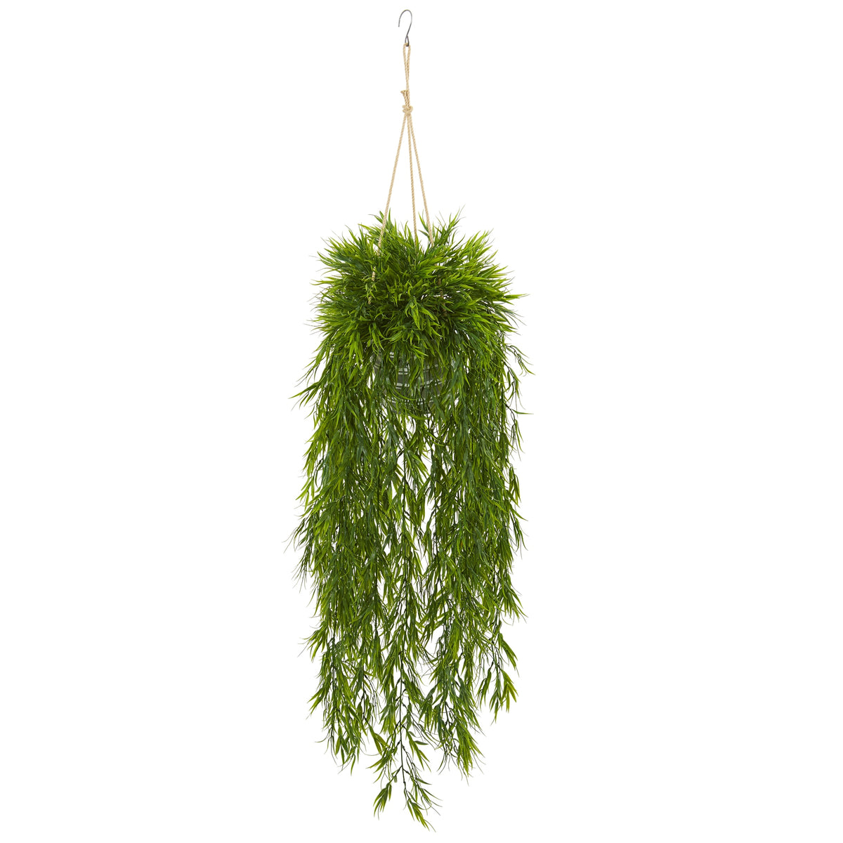 50" Mini Bamboo Artificial Plant in Hanging Metal Bucket by Nearly Natural