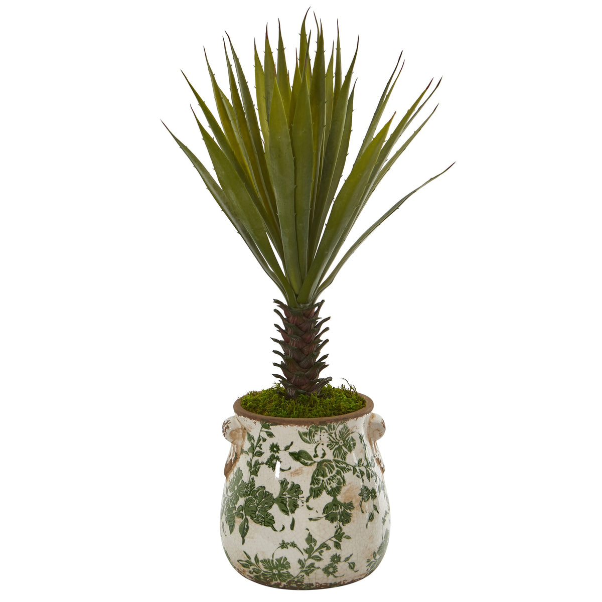 21" Spiky Agave Artificial Plant in Floral Planter by Nearly Natural