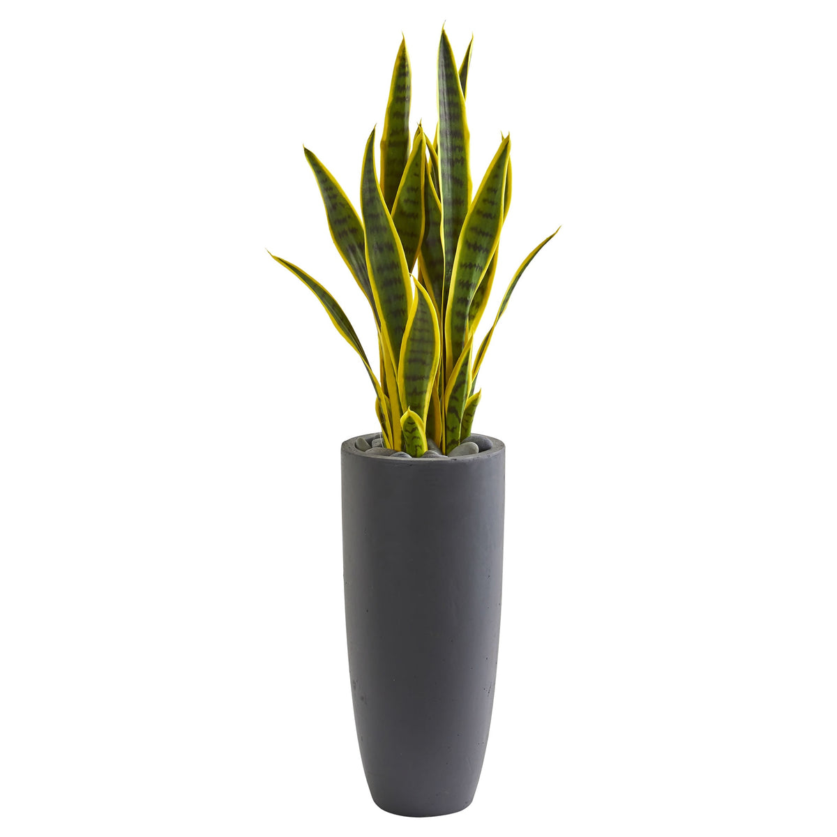 3' Sansevieria Artificial Plant in Gray Planter by Nearly Natural