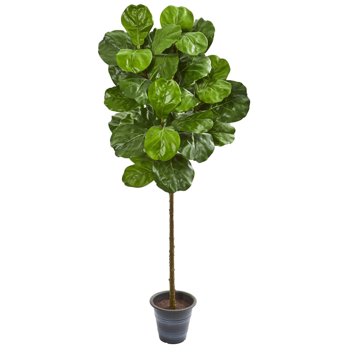 5' Fiddle Leaf Artificial Tree With Decorative Planter by Nearly Natural