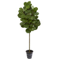6.5' Fiddle Leaf Artificial Tree With Decorative Planter by Nearly Natural