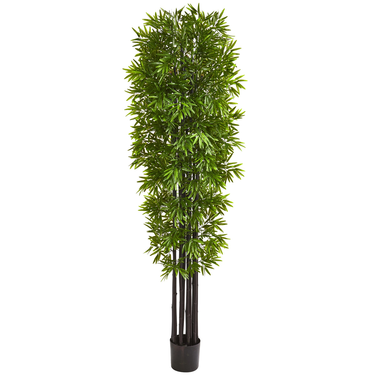 7' Bamboo Tree with Black Trunks UV Resist (Indoor/Outdoor) by Nearly Natural